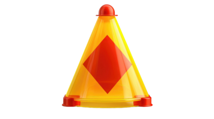 3d warning sign with exclamation mark isolated on transparent a white background