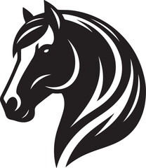 Horse head silhouette vector artwork 