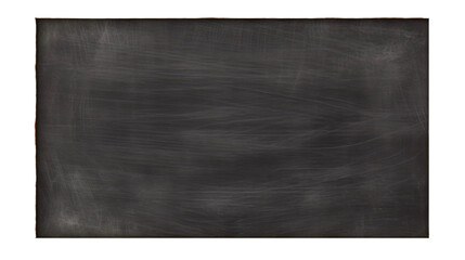 Blank blackboard in wooden frame isolated on transparent a white background