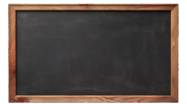 Blank blackboard in wooden frame isolated on transparent a white background - Powered by Adobe