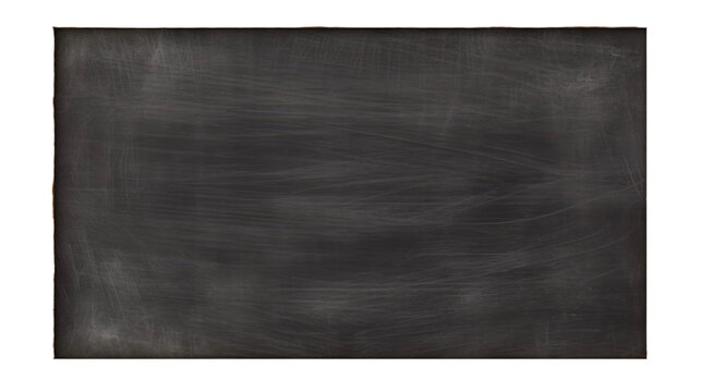 Blank blackboard in wooden frame isolated on transparent a white background