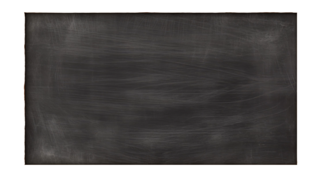 Blank blackboard in wooden frame isolated on transparent a white background