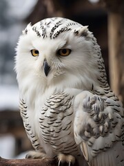Obraz premium close-up shot of an white snow owl,