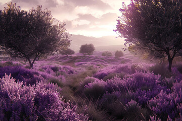Fototapeta na wymiar purple lavander garden