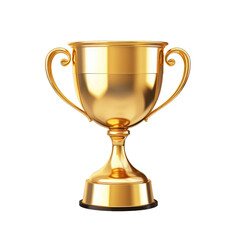 Fototapeta na wymiar Gold trophy cup isolated on transparent a white background