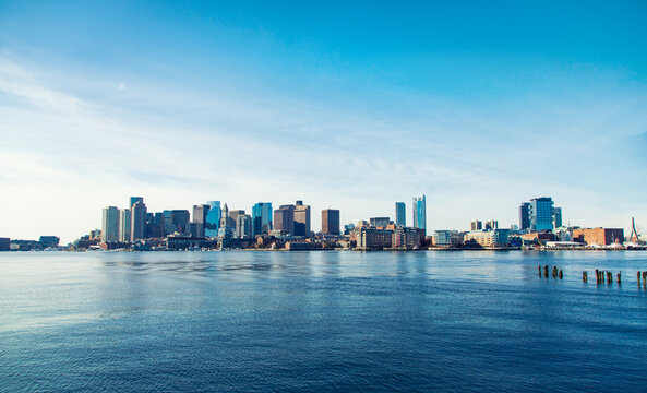 Sea side city skyline 