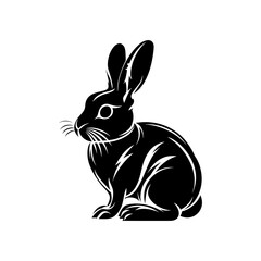 Obraz premium Silhouette rabbit or bunny animal black color only