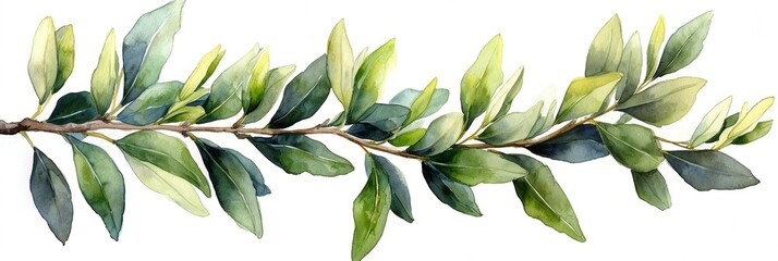 Illustration of a vibrant, aromatic green bush, a celebration of freshness.. - obrazy, fototapety, plakaty