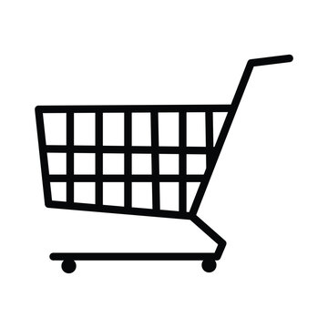 Shopping Cart Icon. Shopping cart illustration for web, mobile apps. Shopping cart trolley icon vector. Trolley icon. Vector illustration. Eps file 370.