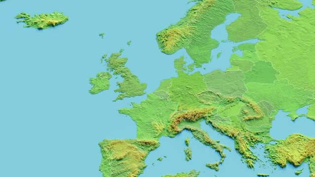 Belgium Map 3D animated with Borders