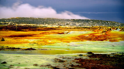 The Danakil desert, in north-eastern Ethiopia, inhabited by a few Afar people, who dedicate...
