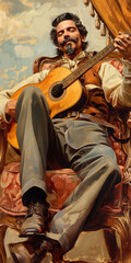 Obraz na płótnie Canvas Mann mit Gitarre