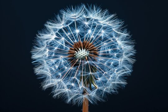Close-up macro image showcasing the intricate details of dandelion seeds.