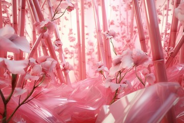 Bamboo Radiance Pink ribbons intertwined with