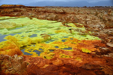 The Danakil desert, in north-eastern Ethiopia, inhabited by a few Afar people, who dedicate...