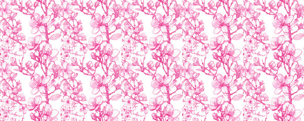 beautiful spring flower drawing pattern