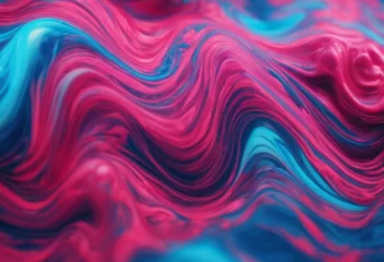 Fotobehang Abstract texture background with acrylic glowing pink blue red waves and curls © FrameFinesse
