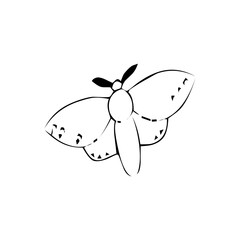 Black and white butterfly glyph