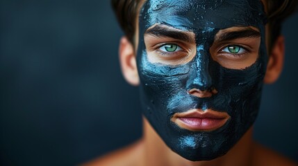 a man with a black mask on his face
