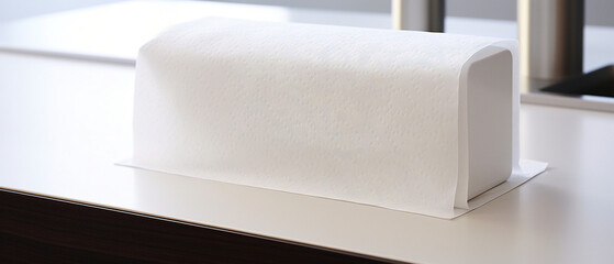 A minimalist tissue holder sitting on a clean surface, devoid of any embellishments.