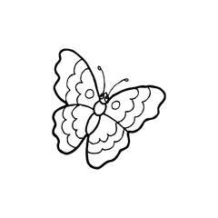 Black and white butterfly glyph