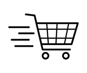 Shopping Cart Icon. Shopping cart illustration for web, mobile apps. Shopping cart trolley icon vector. Trolley icon. Vector illustration. Eps file 370.