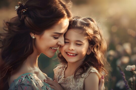A joyful duo of mother and daughter bonding through a picture. Concept Family Portraits, Joyful Moments, Mother-Daughter Bonding, Happiness, Portrait Photography