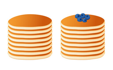 Vector Pancakes with blueberry. Pancake Day. Isolated on a white background. Flat design.	
