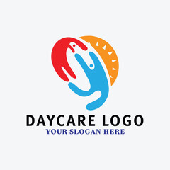 kids daycare logo design vector