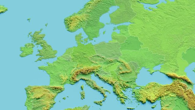 Czech Republic Map 3D animated with Borders
