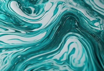 Fluid Art Liquid dark turquoise abstract drips and wave Marble effect background or texture liquid...