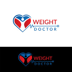 weight loss doctor logo design vector illustration