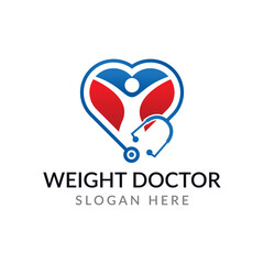 weight loss doctor logo design vector illustration