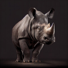 Obraz premium Majestic Rhino Portrait in a Professional Studio Setting