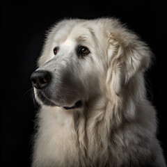 Elegant Kuvasz Dog Portrait in Professional Studio Setting