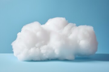 A serene image showcasing a fluffy cloud in a peaceful blue sky. Concept Cloudscape, Tranquility, Blue Sky, Fluffy Cloud, Serene Beauty