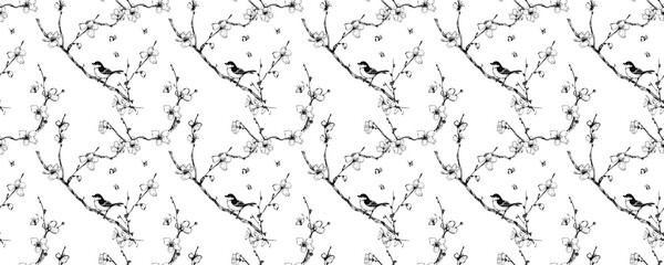 beautiful spring flower drawing pattern