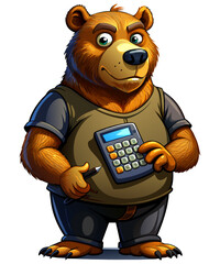 teddy bear with a calculator