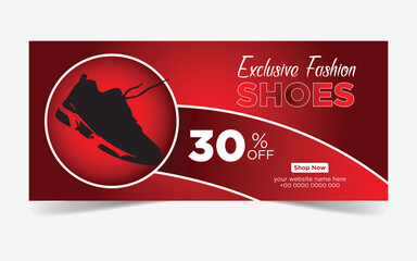 Professional Business shoes billboard banner or signboard design template