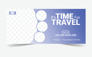Professional Business Travel Billboard Signboard Design Template.
