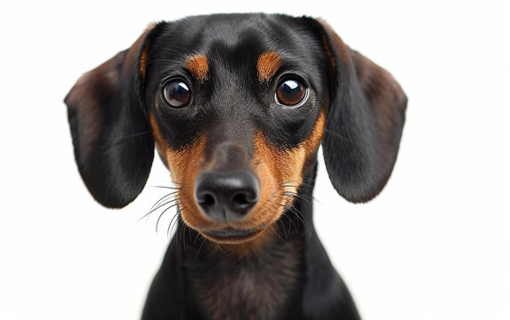 A close-up photograph of a small dog looking directly at the camera with a curious expression on its face