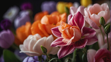 Fototapeta premium Postcard with flowers dedicated to International Women's Day. Concept March 8th.