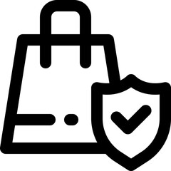 shop secure icon. vector line icon for your website, mobile, presentation, and logo design.