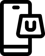 Obraz premium mobile shop icon. vector line icon for your website, mobile, presentation, and logo design.