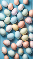 Pastel easter eggs background