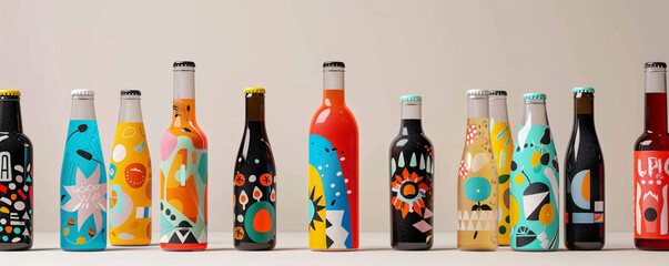 Modern Beverage Packaging Standout designs with unique colors and shapes