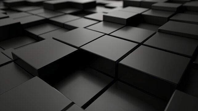 Abstract 3d rendering of the black geometric background , digital data background 3d render polygon