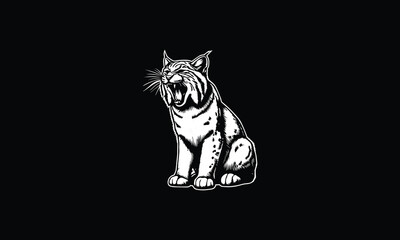 black and white tiger, bobcat 