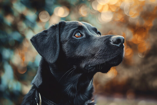 black dog portrait, AI generated
