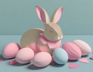 easter bunny with easter eggs super cute and adorable and elegant